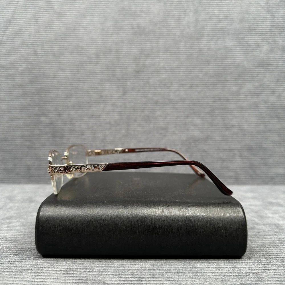 Sophia Loren Zyloware BEAU RIVAGE 63 Burgundy Gold Semi Rimless Eyeglasses 135